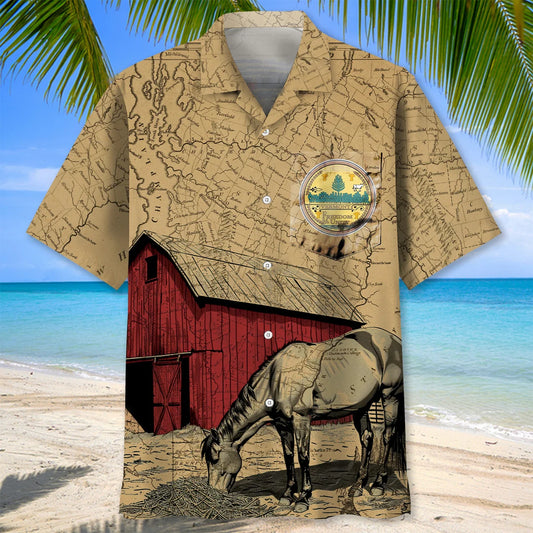 Vermont State Vintage Hawaiian Shirt, custom shirt gift for men