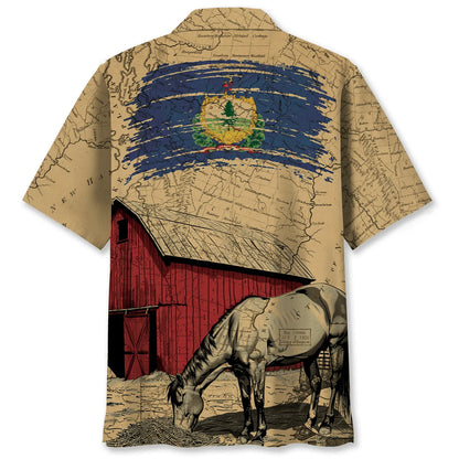 Vermont State Vintage Hawaiian Shirt, custom shirt gift for men (view 2)