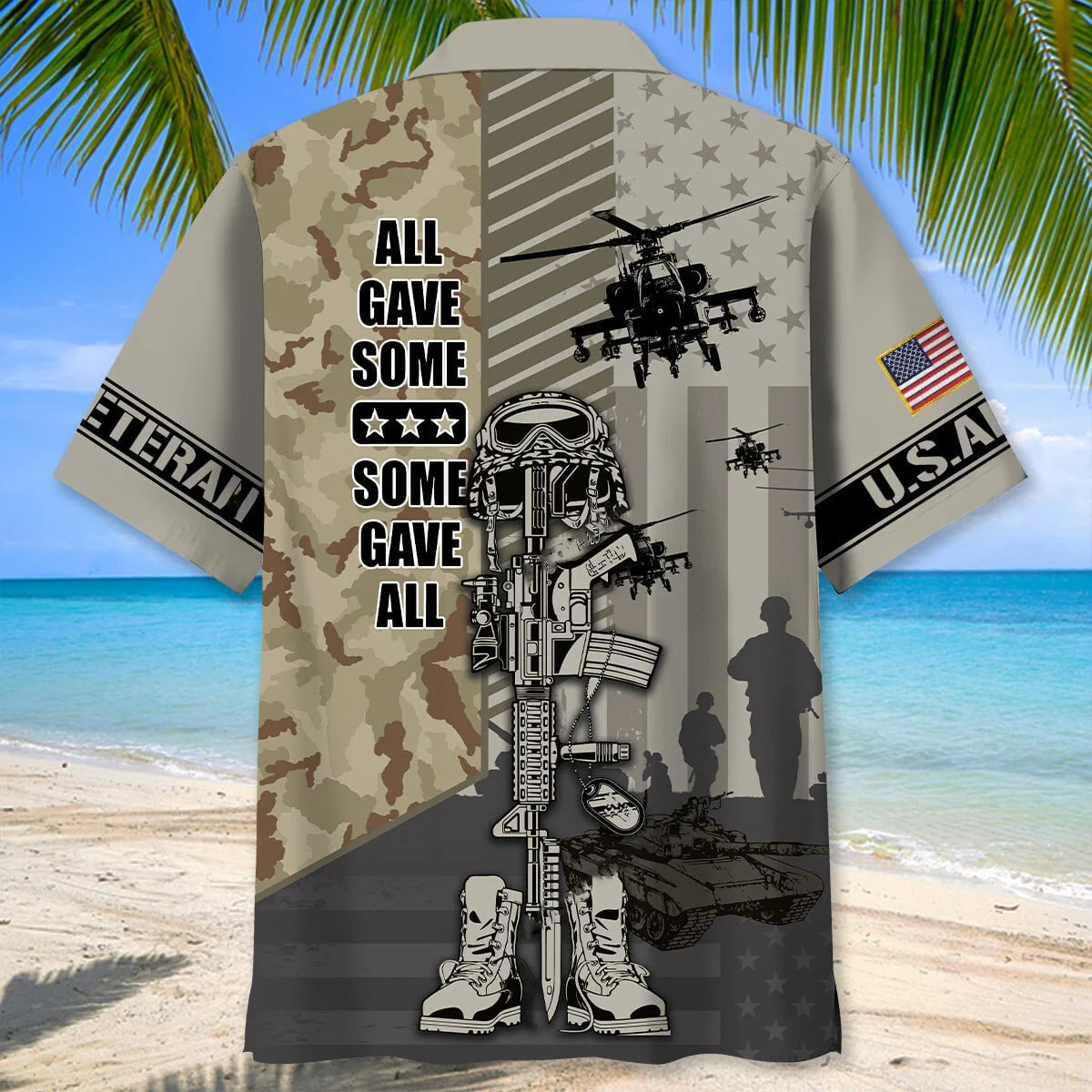 Veteran All Gave Some Some Gave All Hawaiian Shirt, custom shirt gift for men (view 3)