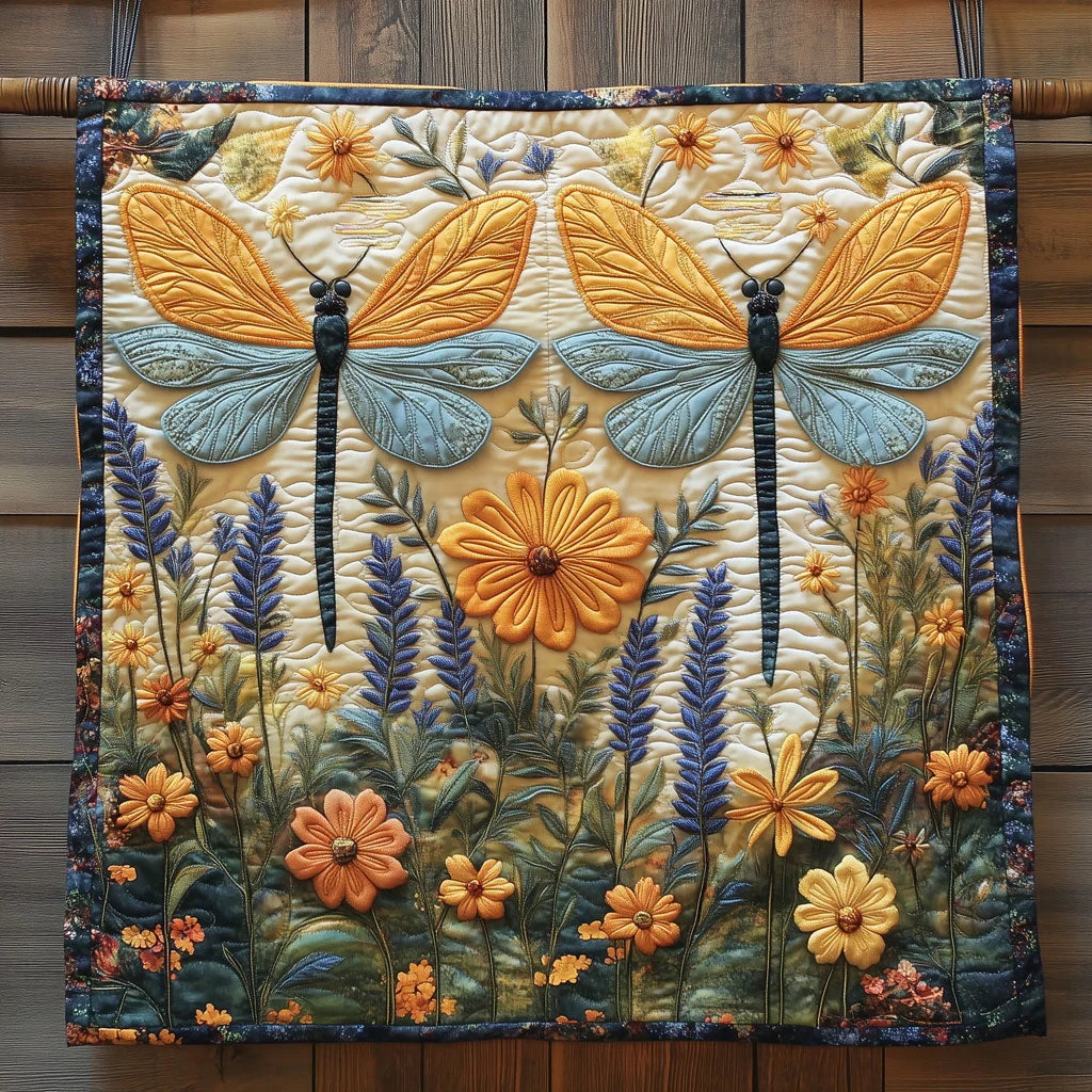 Vibrant Dragonfly Quilt Blanket