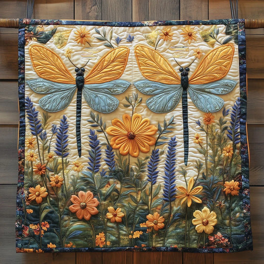 Vibrant Dragonfly Quilt Blanket