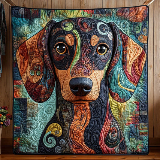Vibrant Puppy Quilt Blanket