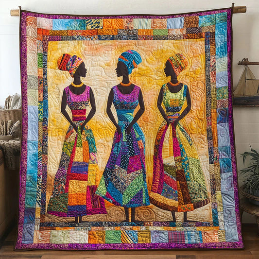 Vibrant Woman Quilt Blanket