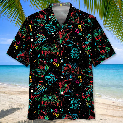 Video Game Christmas Hawaiian Shirt, custom shirt gift for men