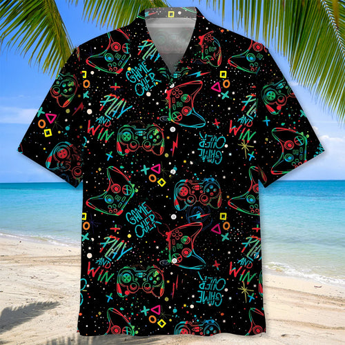 Video Game Christmas Hawaiian Shirt, custom shirt gift for men