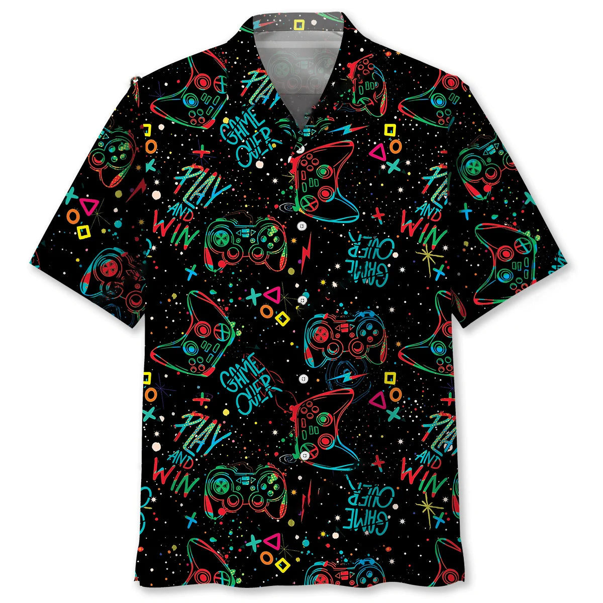 Video Game Christmas Hawaiian Shirt, custom shirt gift for men (view 2)