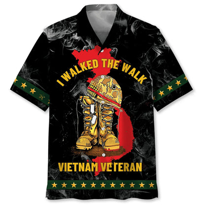 Vietnam Veteran Dad Grandpa Hawaiian Shirt, custom shirt gift for men