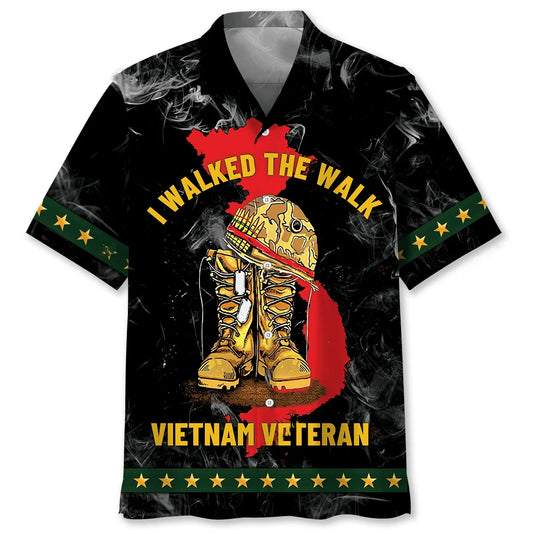 Vietnam Veteran Dad Grandpa Hawaiian Shirt, custom shirt gift for men