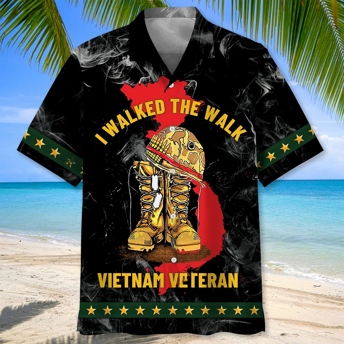 Vietnam Veteran Dad Grandpa Hawaiian Shirt, custom shirt gift for men (view 2)