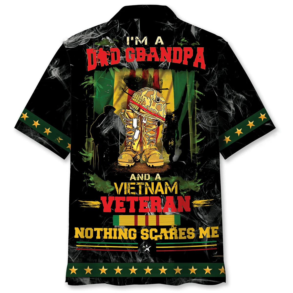Vietnam Veteran Dad Grandpa Hawaiian Shirt, custom shirt gift for men (view 3)