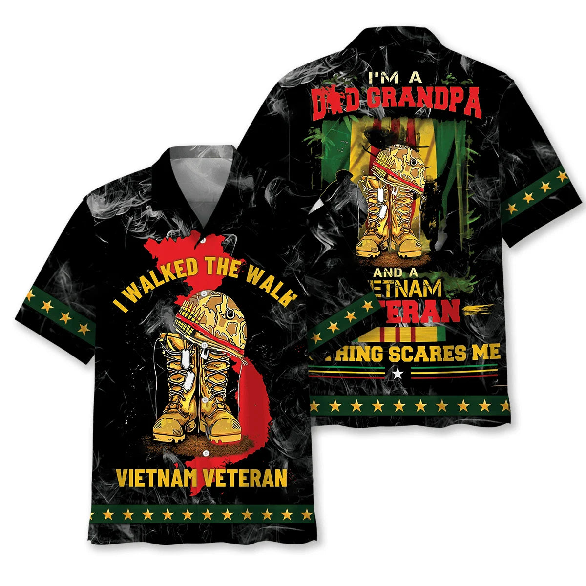 Vietnam Veteran Dad Grandpa Hawaiian Shirt, custom shirt gift for men (view 4)