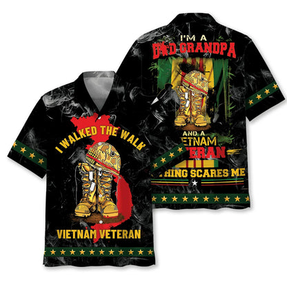 Vietnam Veteran Dad Grandpa Hawaiian Shirt, custom shirt gift for men (view 4)