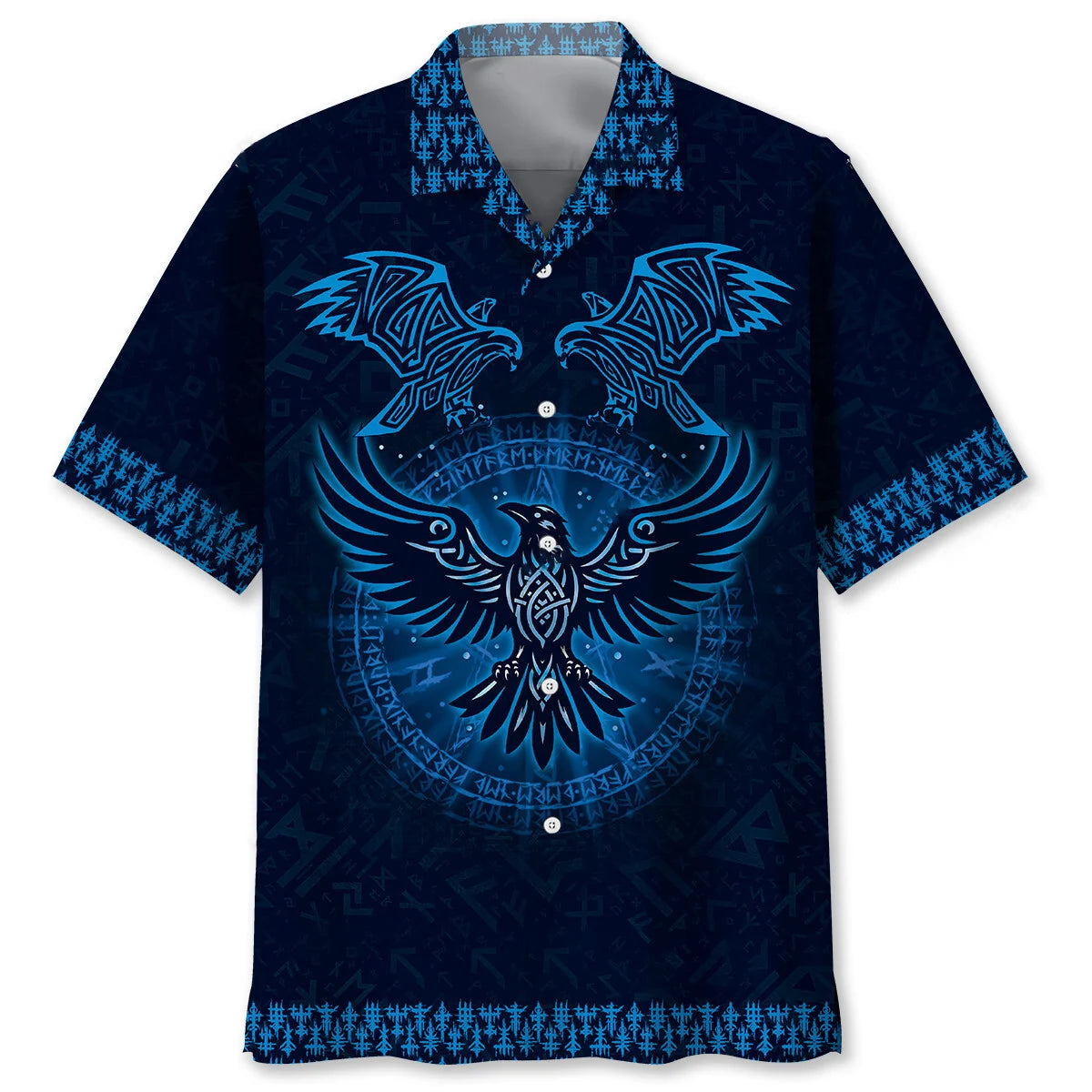 Viking Raven Hawaiian Shirt, custom shirt gift for men (view 2)