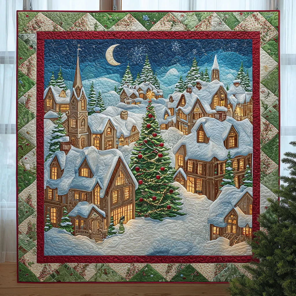 Village Christmas Quilt Blanket