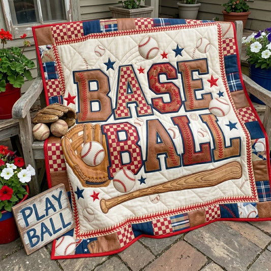 Vintage Baseball Spirit Quilt Blanket