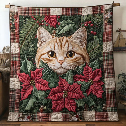 Vintage Cat Noel Quilt Blanket