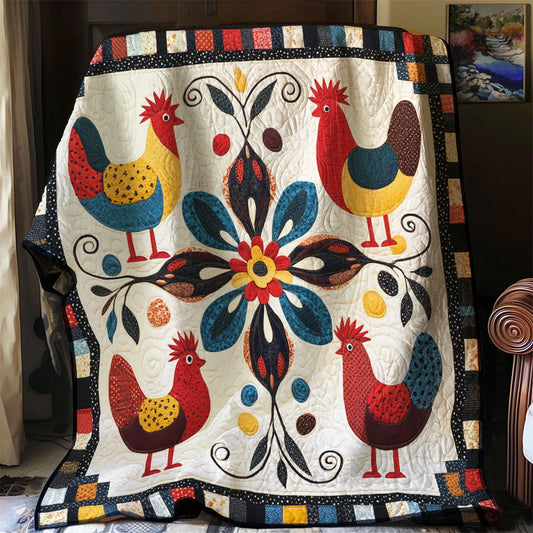 Vintage Chicken Quilt Blanket