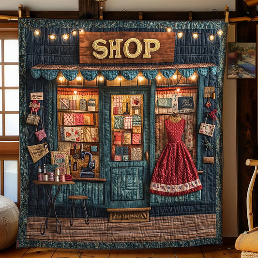 Vintage Cozy Shop Quilt Blanket