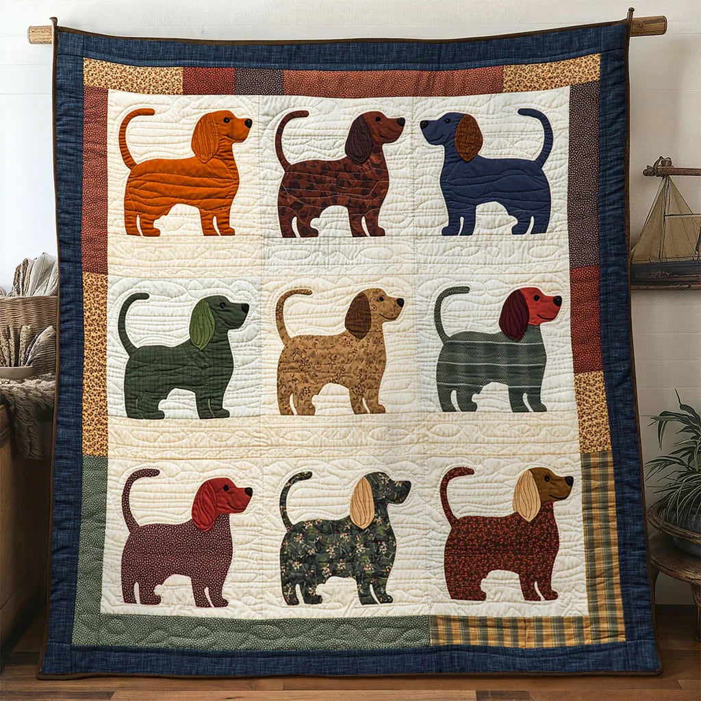 Vintage Dachshund Quilt Blanket
