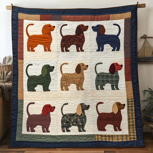 Vintage Dachshund Quilt Blanket