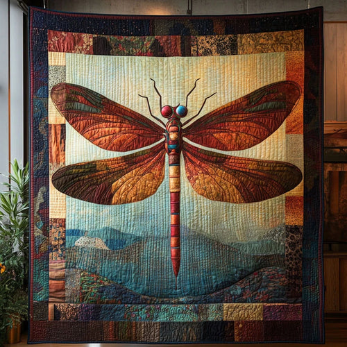 Vintage Dragon Fly Quilt Blanket