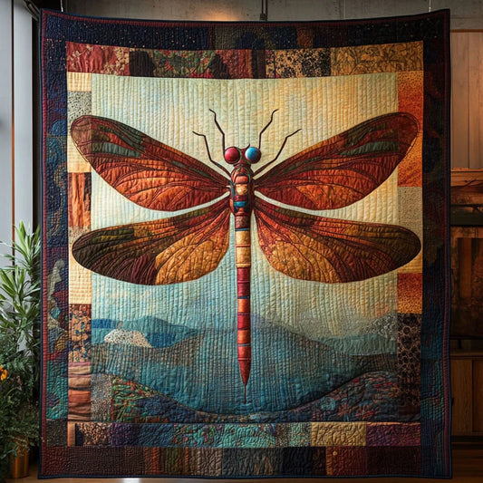 Vintage Dragon Fly Quilt Blanket