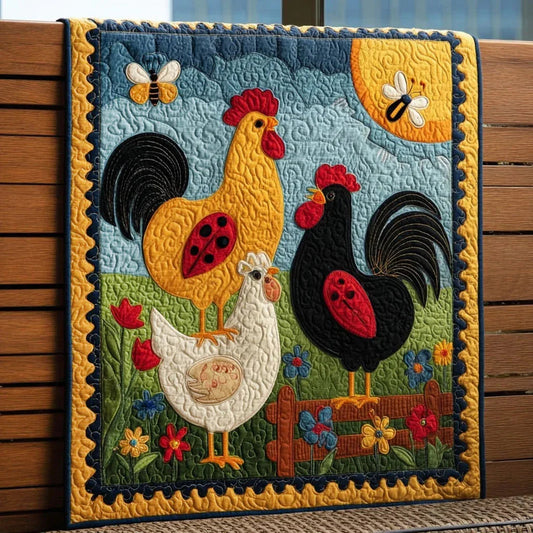 Vintage Farm Quilt Blanket - Quilted Blanket by OtterMia