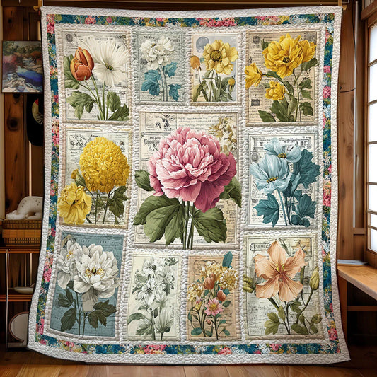 Vintage Floral Quilt Blanket