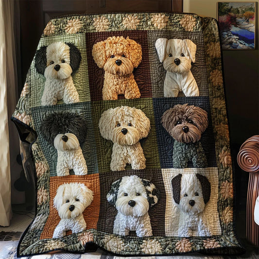 Vintage Havanese Dog Quilt Blanket