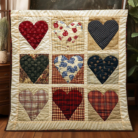 Vintage Heart Quilt Blanket
