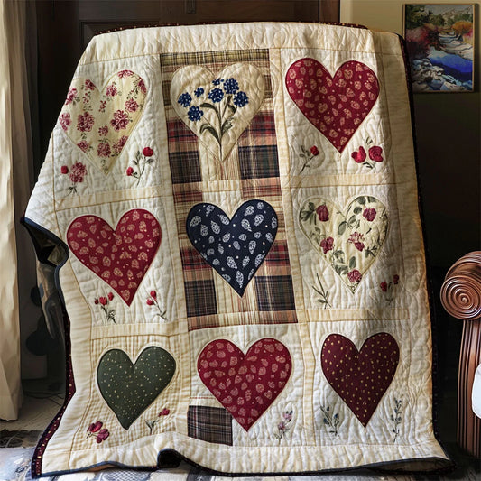 Vintage Heart Quilt Blanket