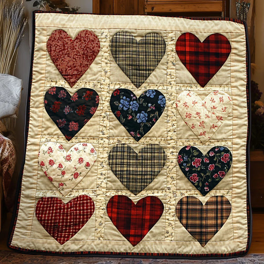 Vintage Heart Quilt Blanket