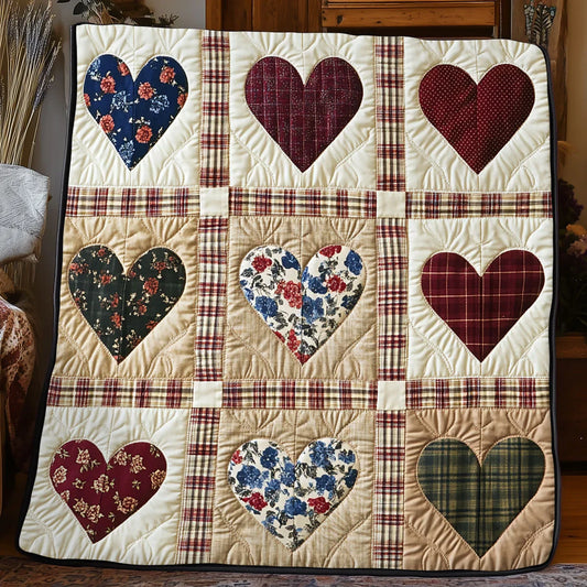 Vintage Heart Quilt Blanket