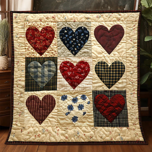 Vintage Heart Quilt Blanket