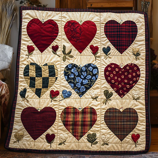 Vintage Heart Quilt Blanket