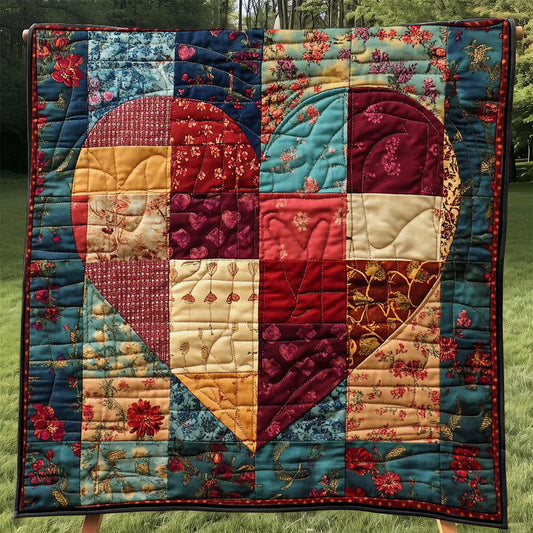 Vintage Heart Quilt Blanket