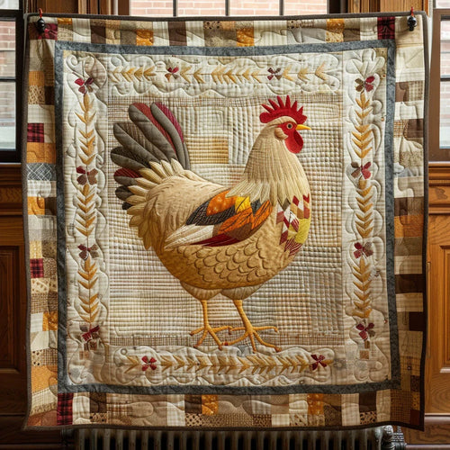 Vintage Hen Quilt Blanket