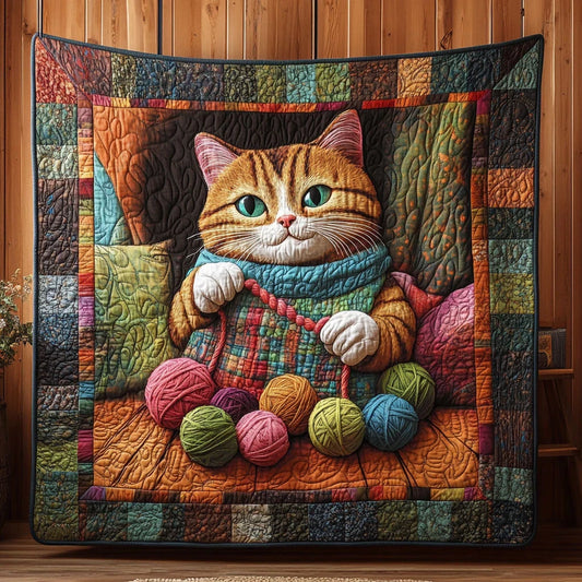 Vintage Knitting Quilt Blanket