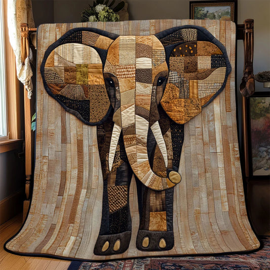 Vintage Patchwork Elephant Quilt Blanket