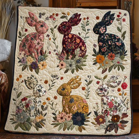 Vintage Patchwork Rabbit Quilt Blanket