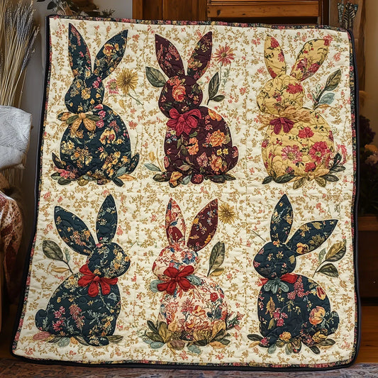 Vintage Patchwork Rabbit Quilt Blanket