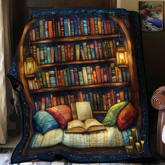 Vintage Reading Room Quilt Blanket