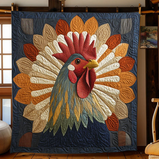 Vintage Rooster Quilt Blanket
