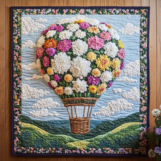 Vintage Sky Floral Quilt Blanket