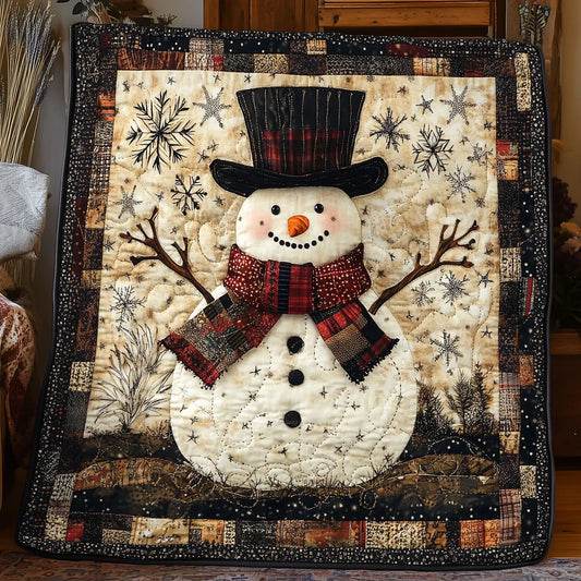 Vintage Snowman Quilt Blanket