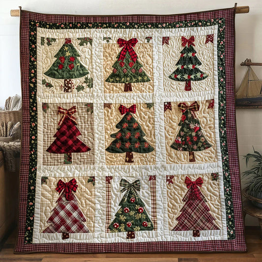 Vintage Star Christmas Tree Quilt Blanket