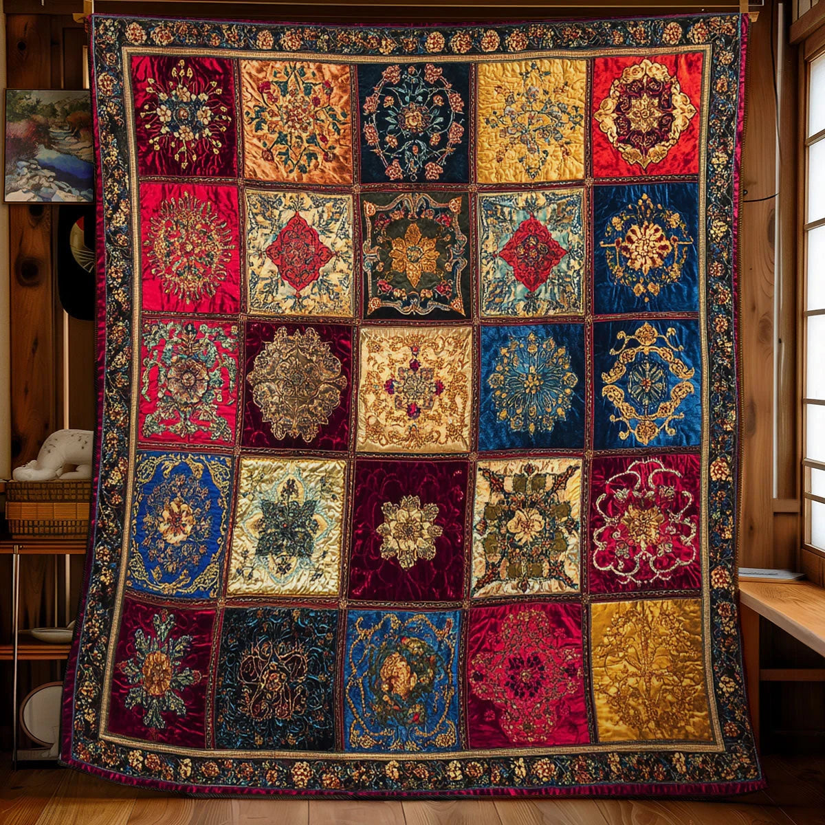 Vintage Tapestry Quilt Blanket