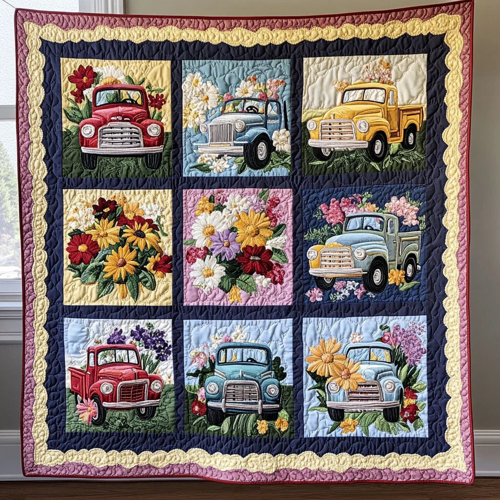 Vintage Truck Quilt Blanket