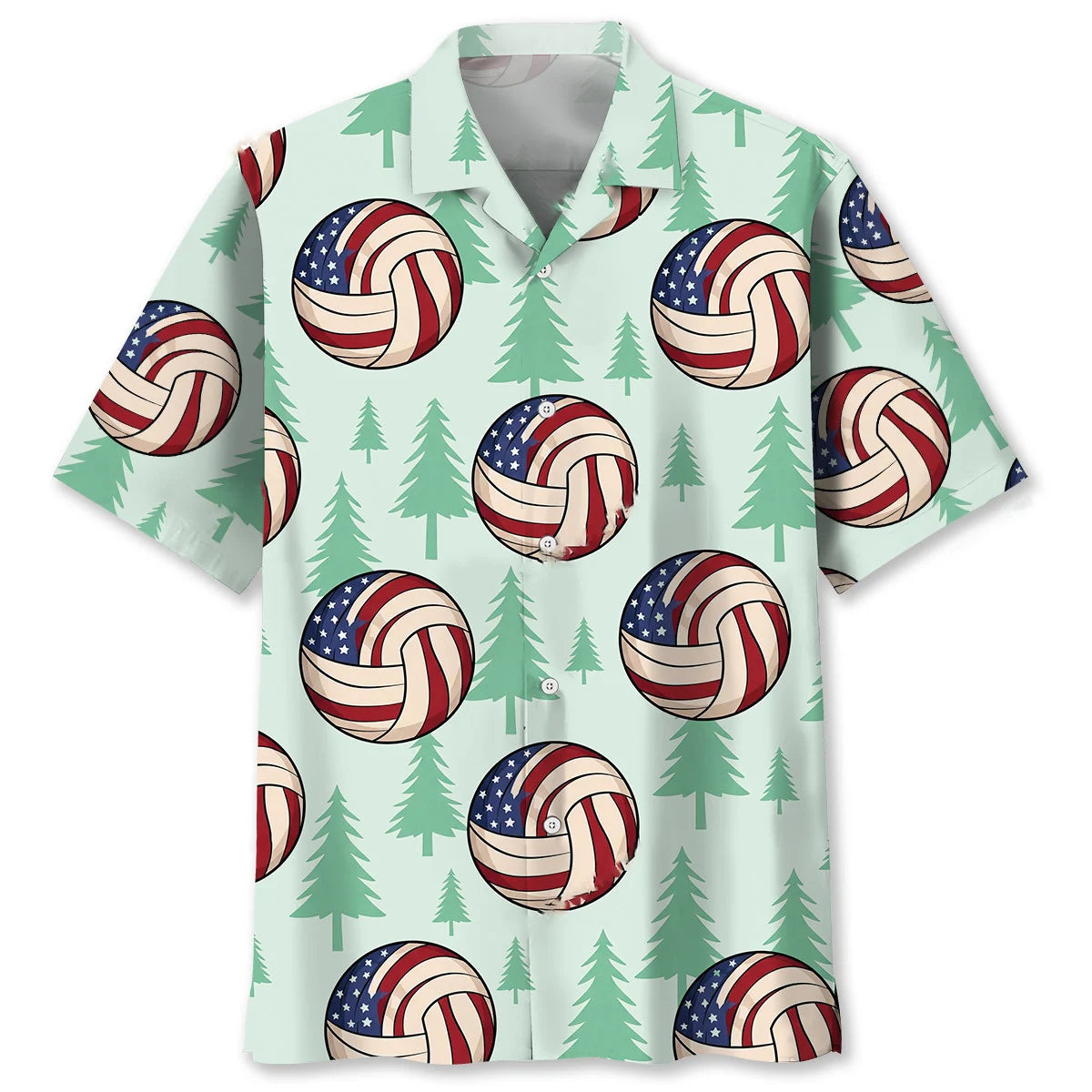 Vintage America Flag Volleyball Hawaiian Shirt, custom shirt gift for men