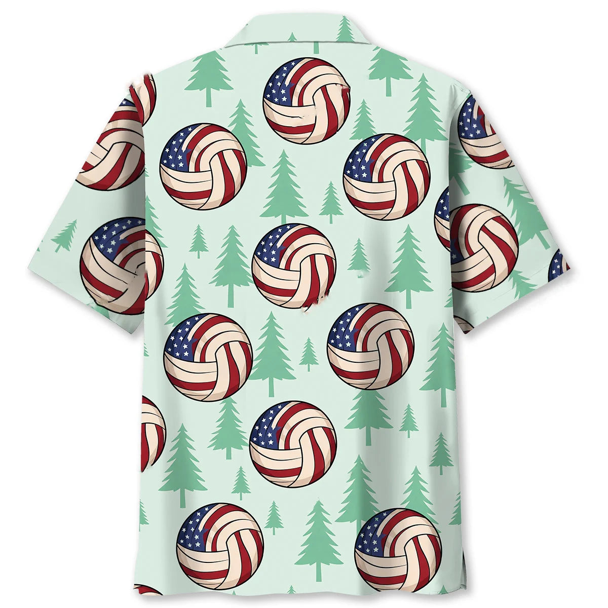 Vintage America Flag Volleyball Hawaiian Shirt, custom shirt gift for men (view 2)